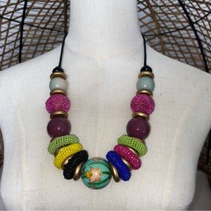 Folk Art Jumbo Beads Necklace